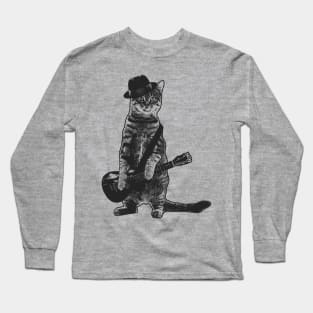 Kitty wielding ukulele Long Sleeve T-Shirt